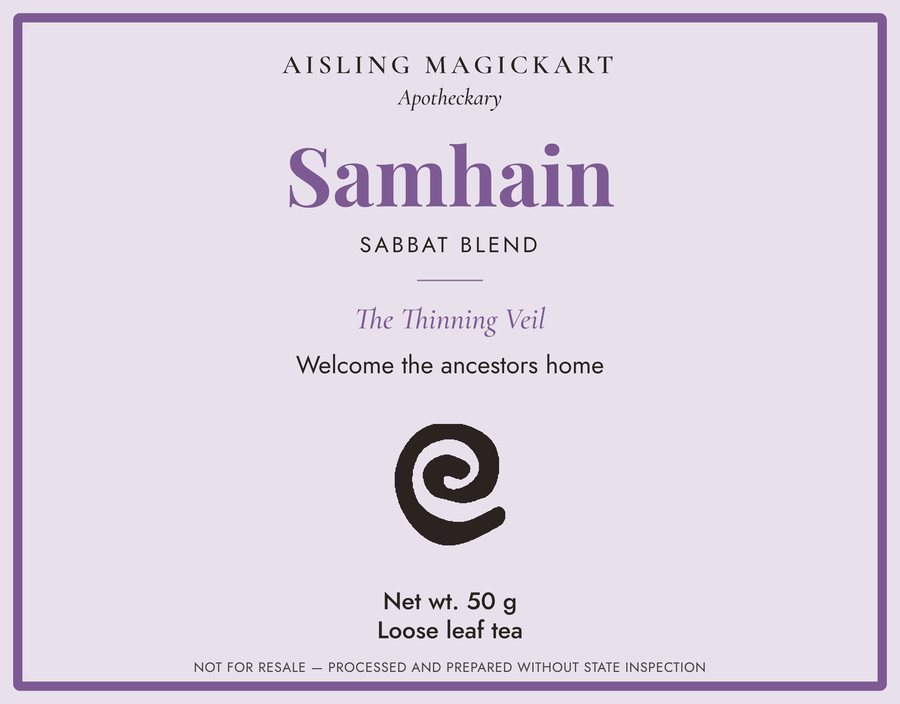Samhain tea label